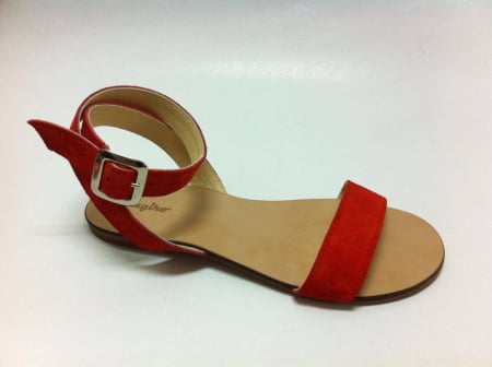 Sandale de dama din piele bareta Red [0]